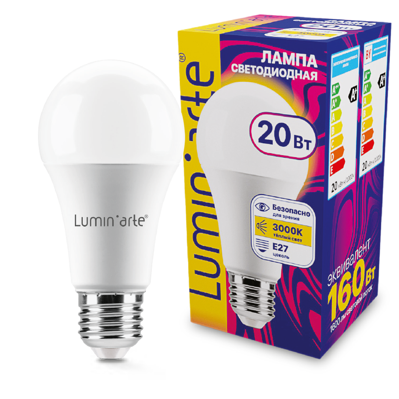 Картинка Светодиодная лампа Wolta LSTD-A60-20W3KE27