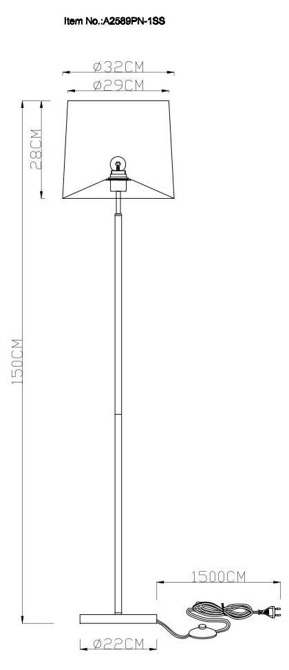 Картинка Торшер Arte Lamp Rodos A2589PN-1SS