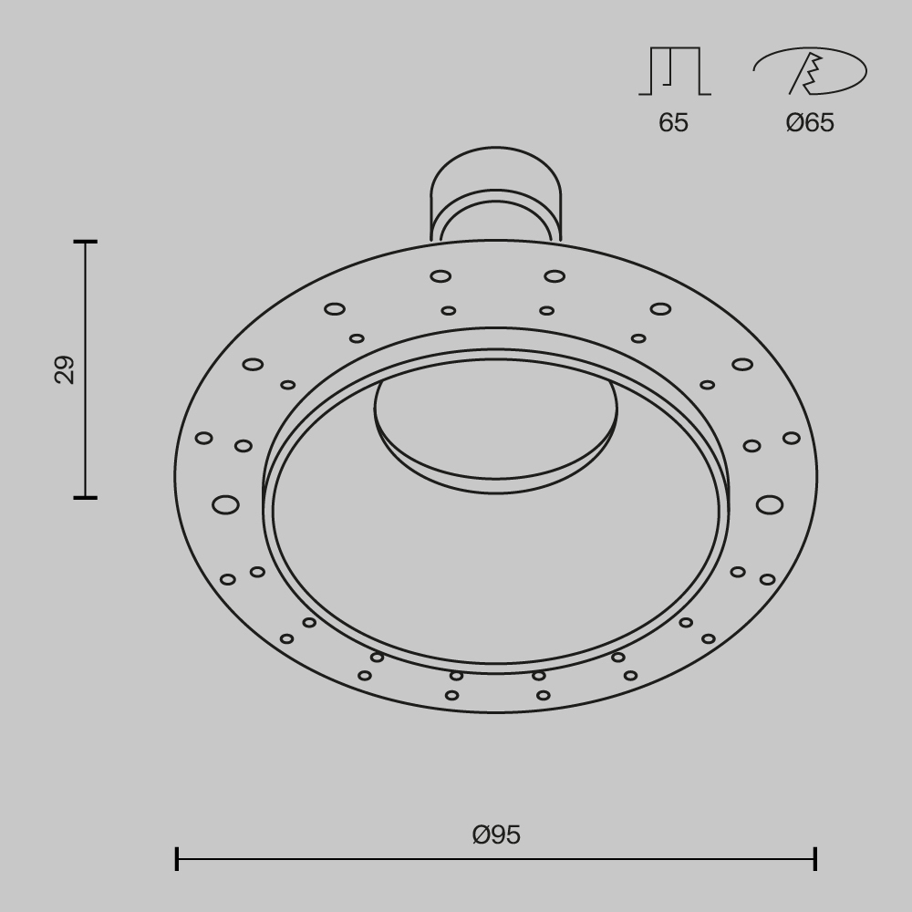 Картинка Встраиваемый светильник Technical DL126-GU10-TRS-B