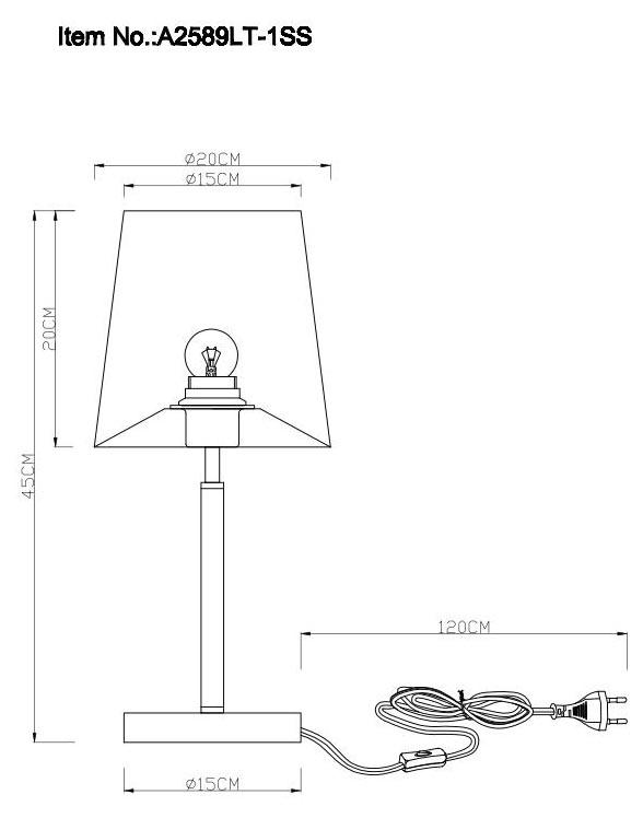 Картинка Настольная лампа Arte Lamp Rodos A2589LT-1SS