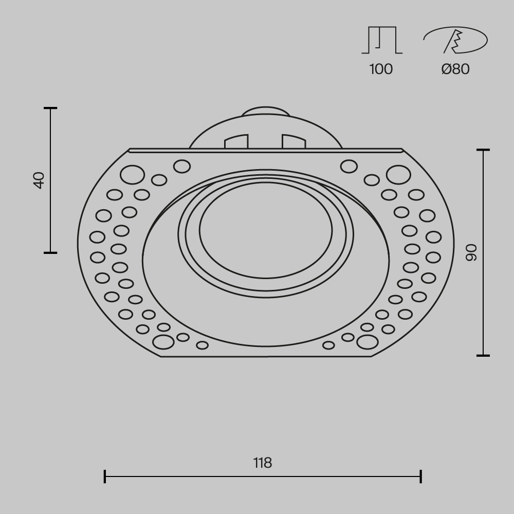 Картинка Встраиваемый светильник Technical DL042-01-RD-B