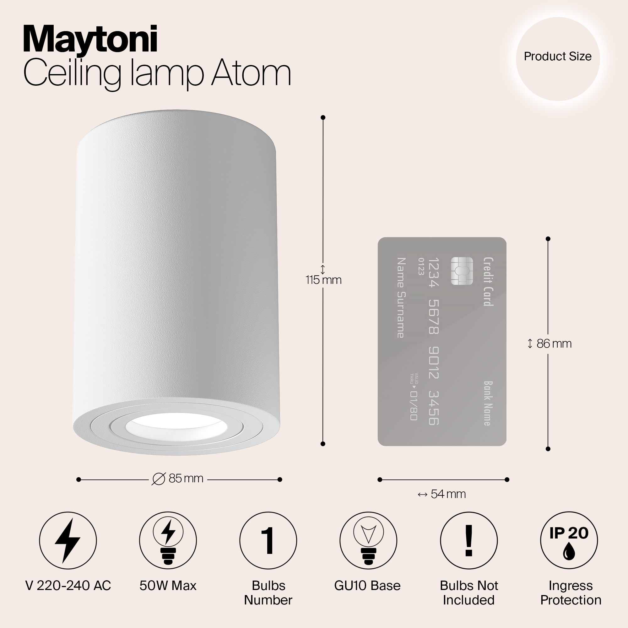 Картинка Потолочный светильник Maytoni Alfa C016CL-01W