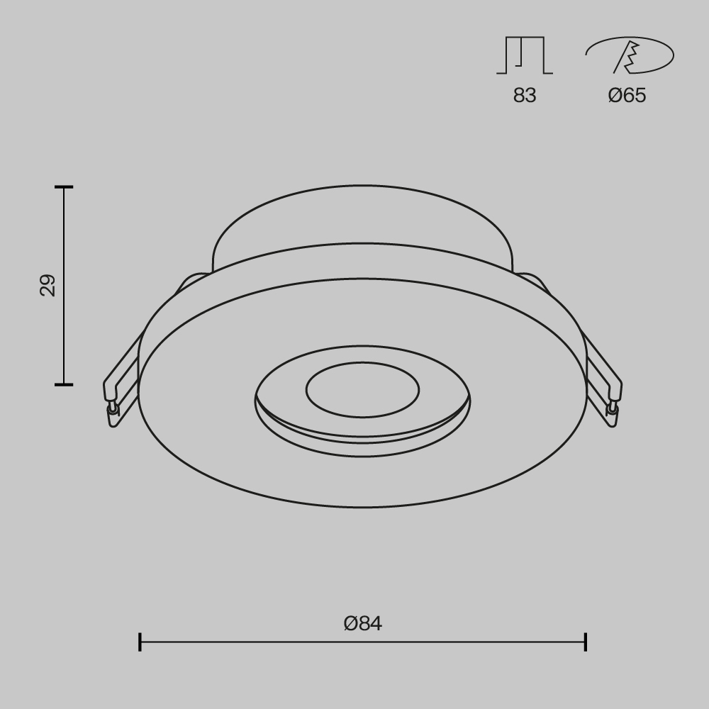 Картинка Встраиваемый светильник Technical DL083-01-GU10-RD-W