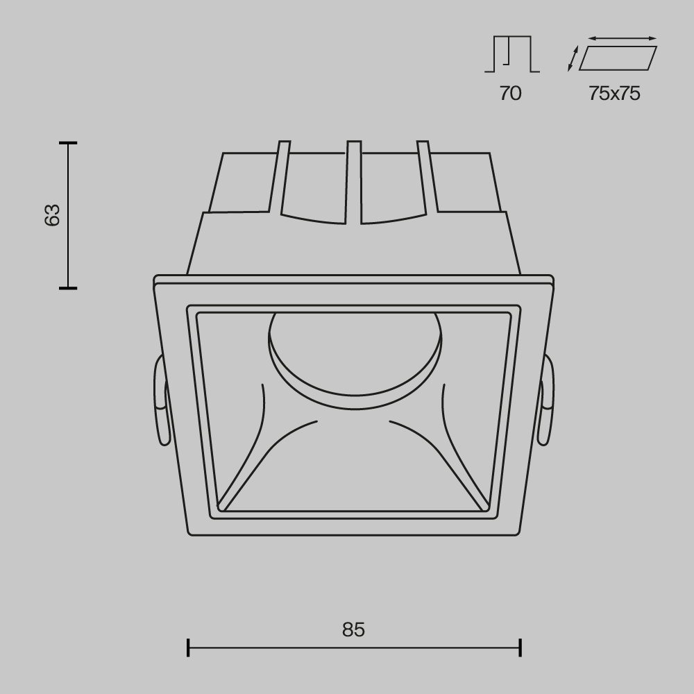 Картинка Встраиваемый светильник Technical DL043-01-15W3K-D-SQ-WB