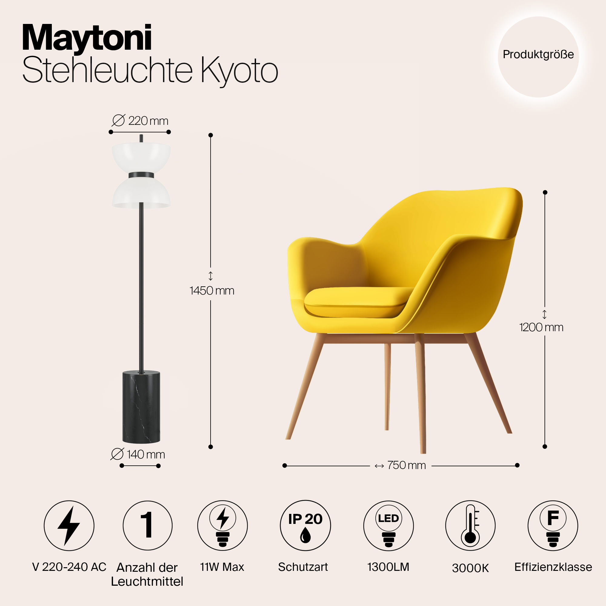 Картинка Напольный светильник (торшер) Maytoni MOD178FL-L11B3K