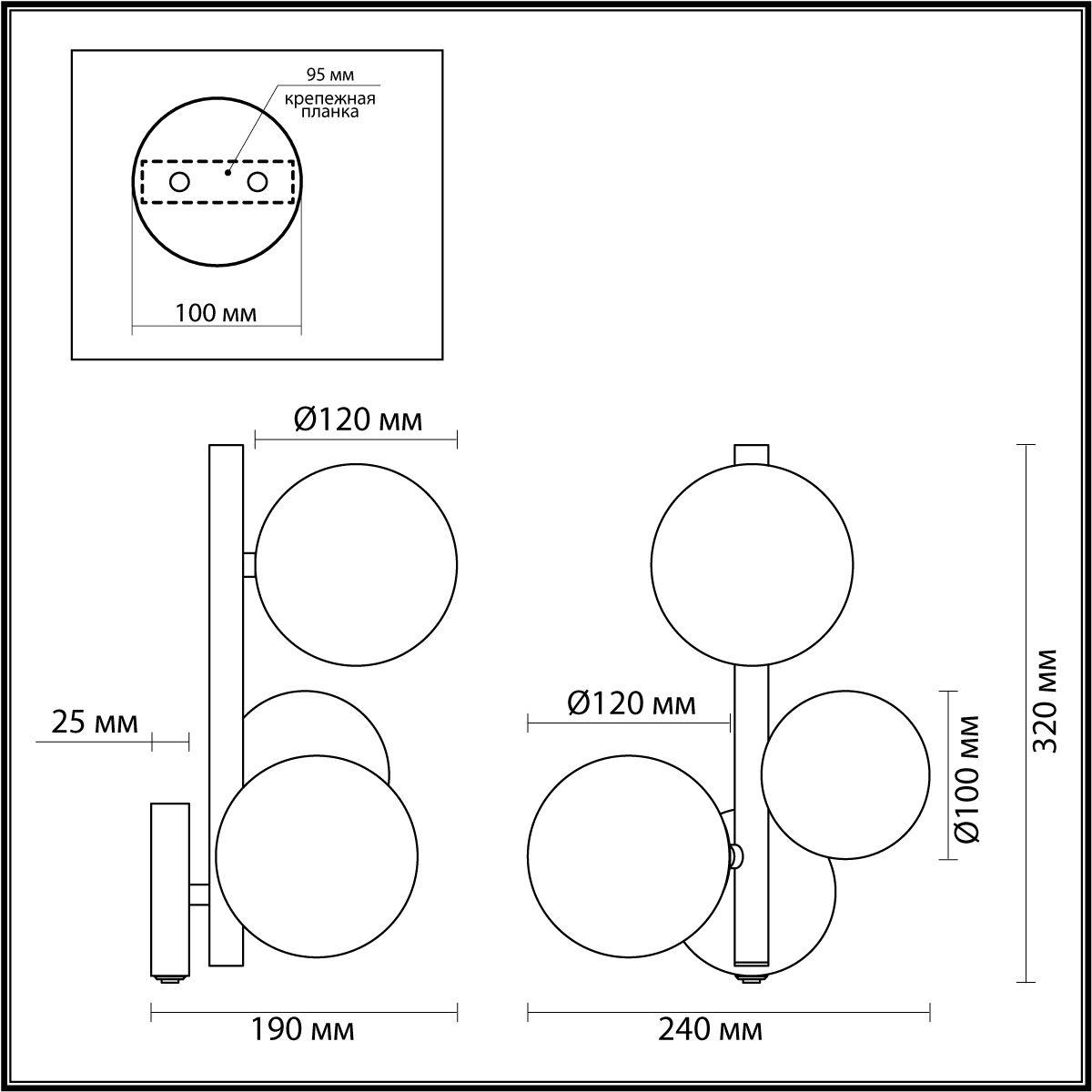 Картинка Настенный светильник Odeon Light Modern Tovi 4818/3W