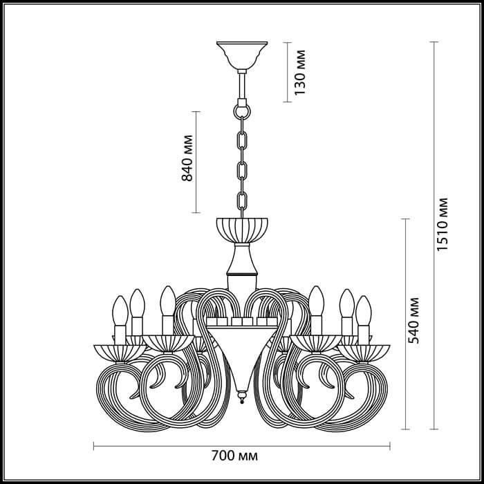 Картинка Подвесная люстра Odeon Light Zefiro 3932/8