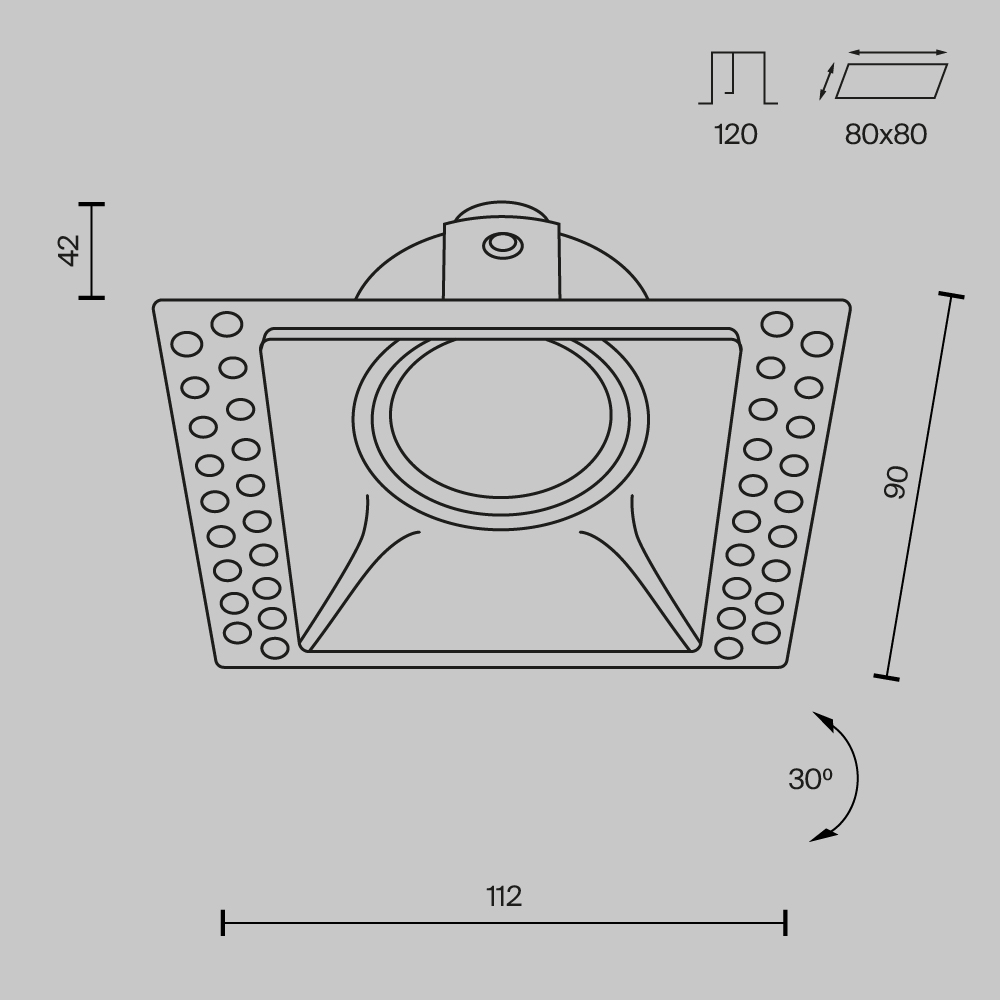 Картинка Встраиваемый светильник Technical DL042-01-SQ-B