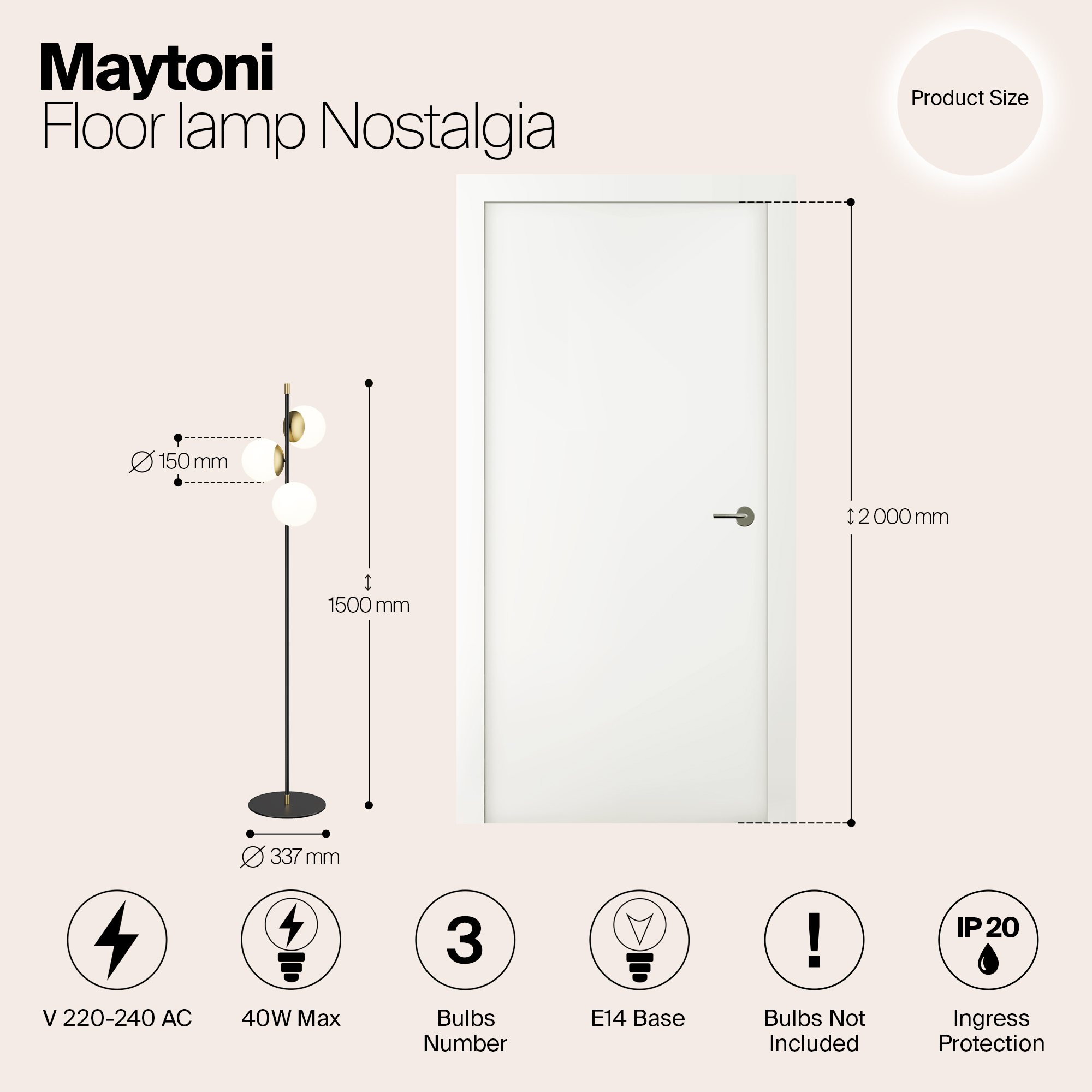Картинка Торшер Maytoni MOD048FL-03G