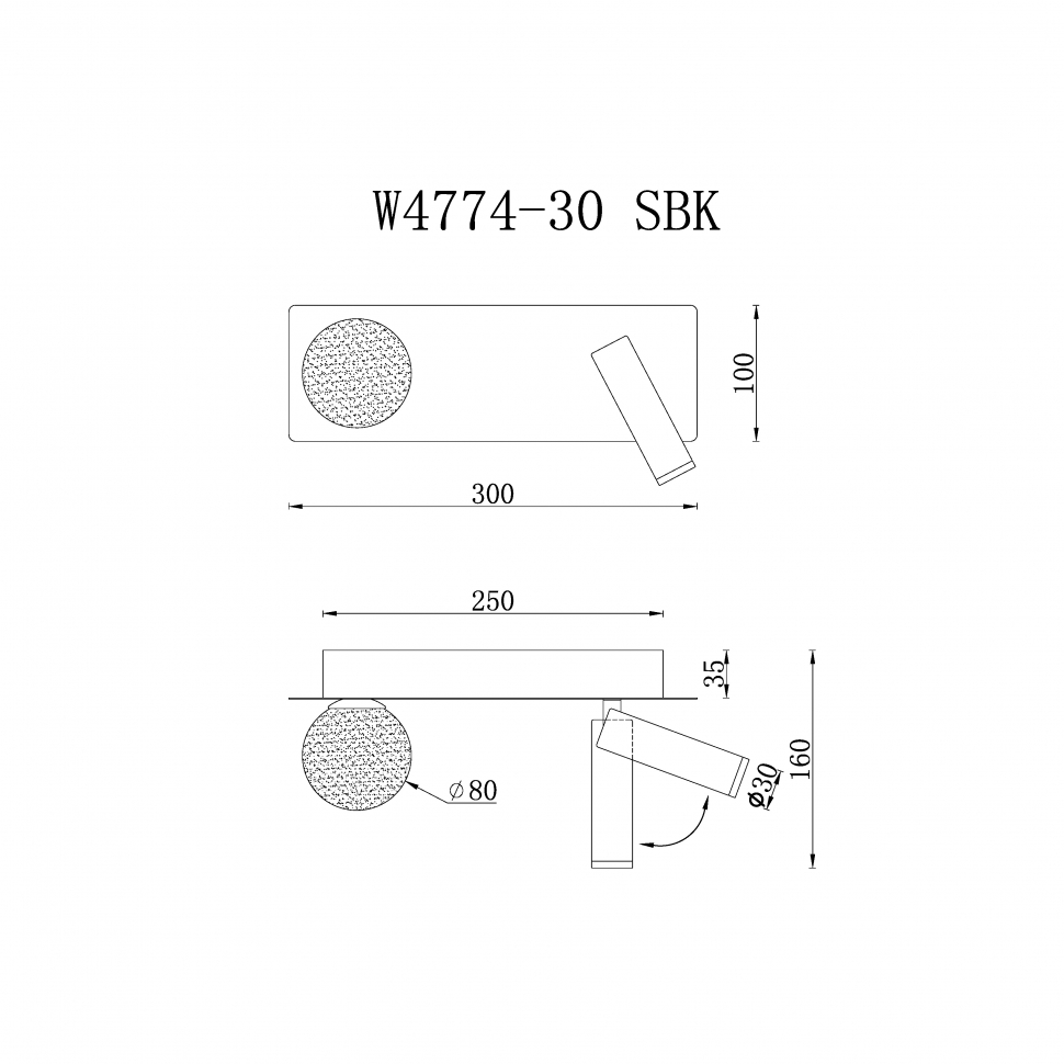 Картинка Светильник настенный iLedex Telescope iLedex W4774-30 SBK