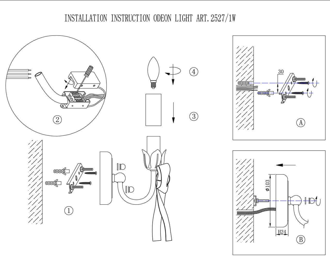 Картинка Бра Odeon Light Esteli 2527/1W