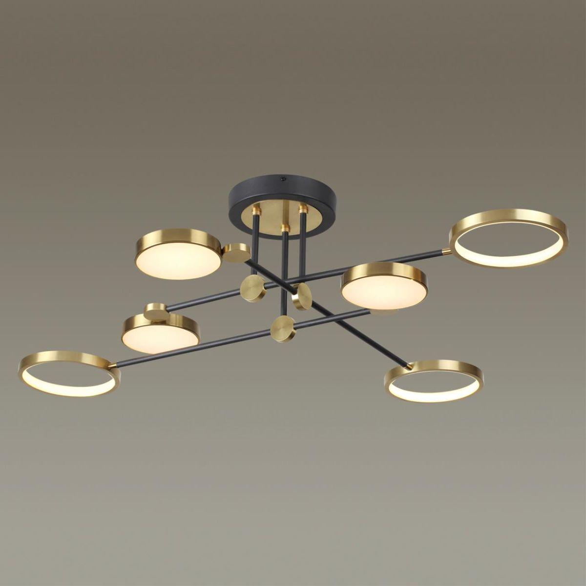 Картинка Потолочная светодиодная люстра Odeon Light Midcent Denzel 4320/60CL