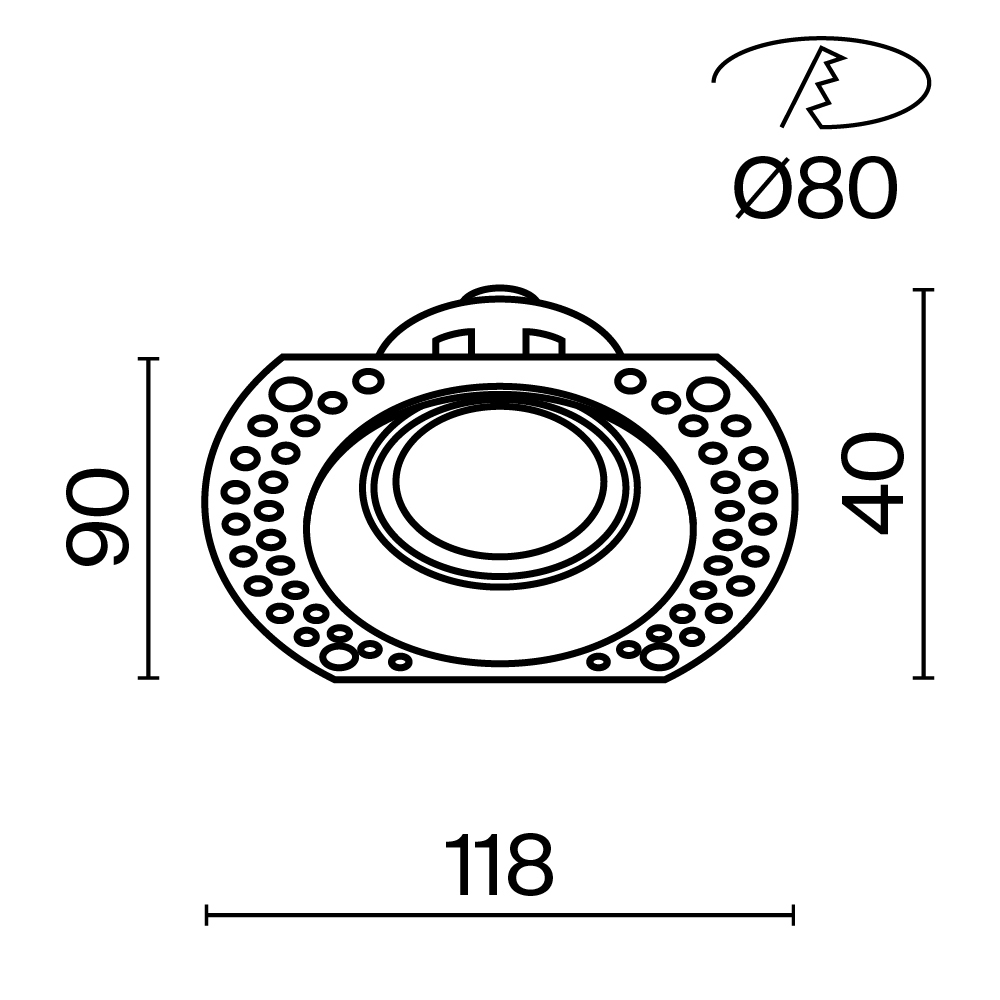 Картинка Встраиваемый светильник Technical DL042-01-RD-W
