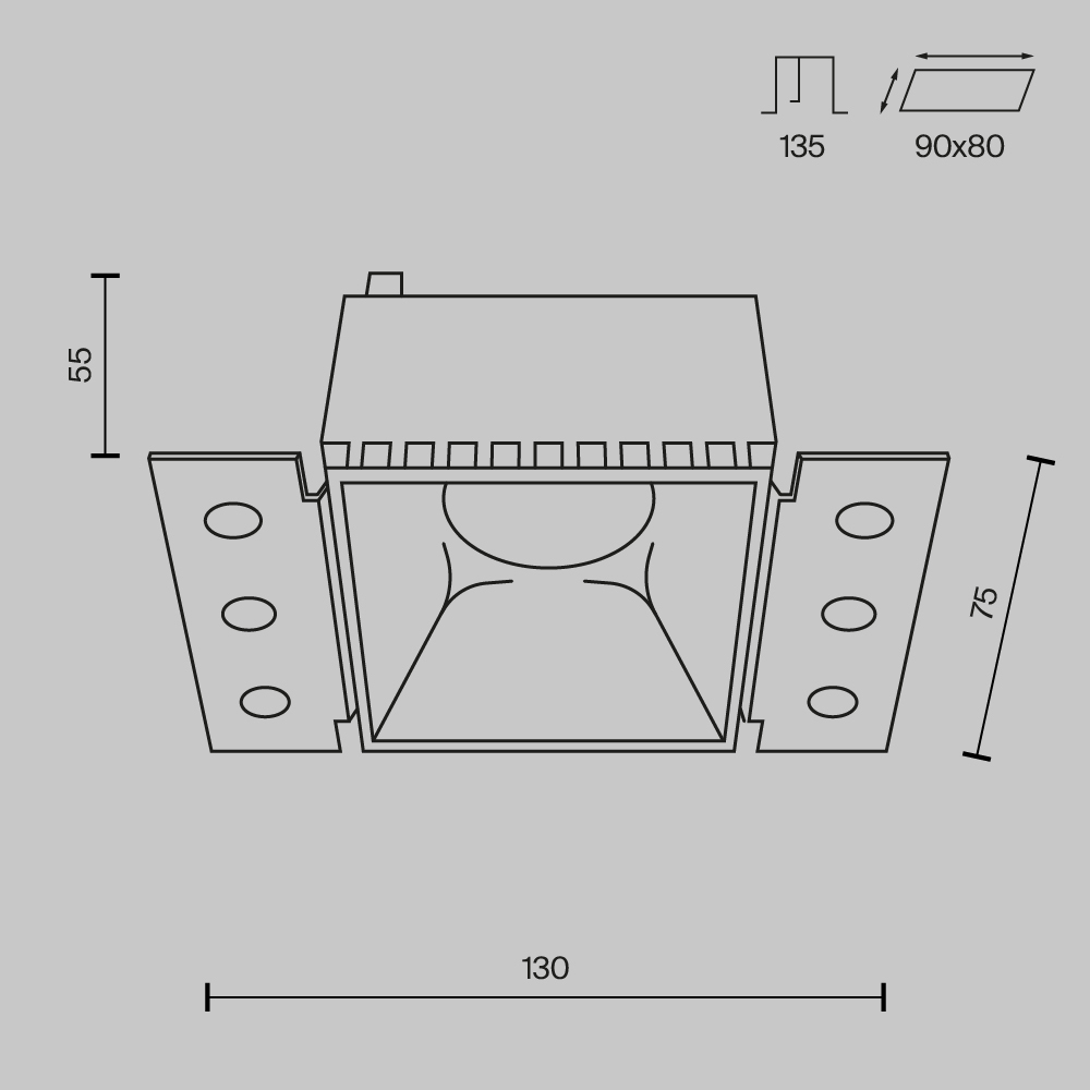 Картинка Встраиваемый светильник Technical DL051-01-GU10-SQ-WMG
