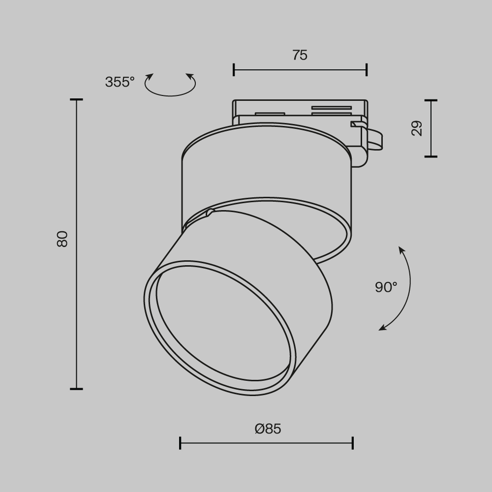 Картинка Трековый светильник Technical TR007-1-12W3K-B-1