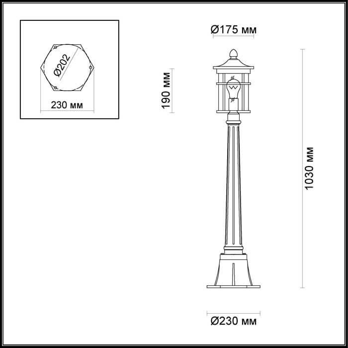 Картинка Уличный светильник Odeon Light Nature Virta 4044/1F