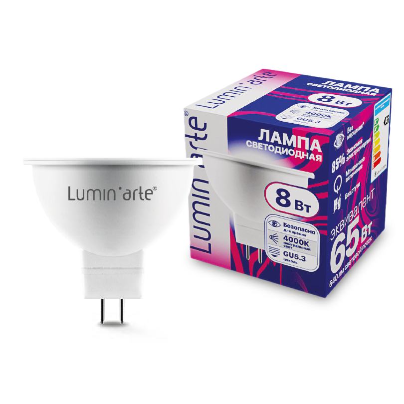 Картинка Светодиодная лампа Wolta LSTD-MR16-8W4KGU5.3