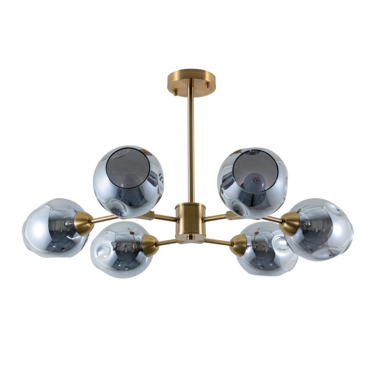 Картинка Потолочная люстра Arte Lamp Yuka Smoky A7759PL-6PB