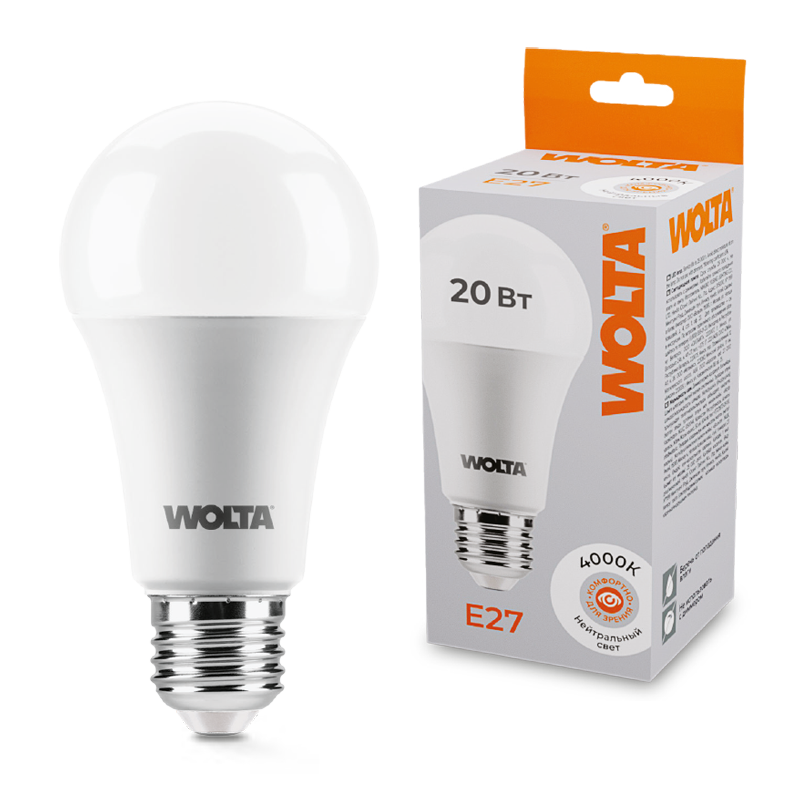 Картинка Лампа LED WOLTA 25S65BL20E27 4000K