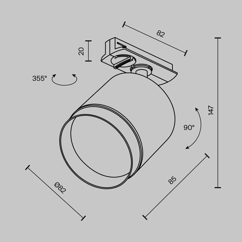 Картинка Трековый светильник Technical TR088-1-GX53-W