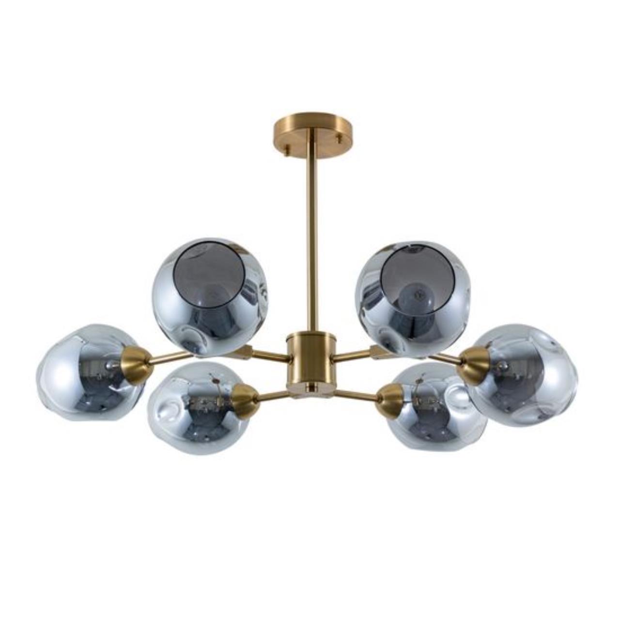 Картинка Потолочная люстра Arte Lamp Yuka Smoky A7759PL-6PB
