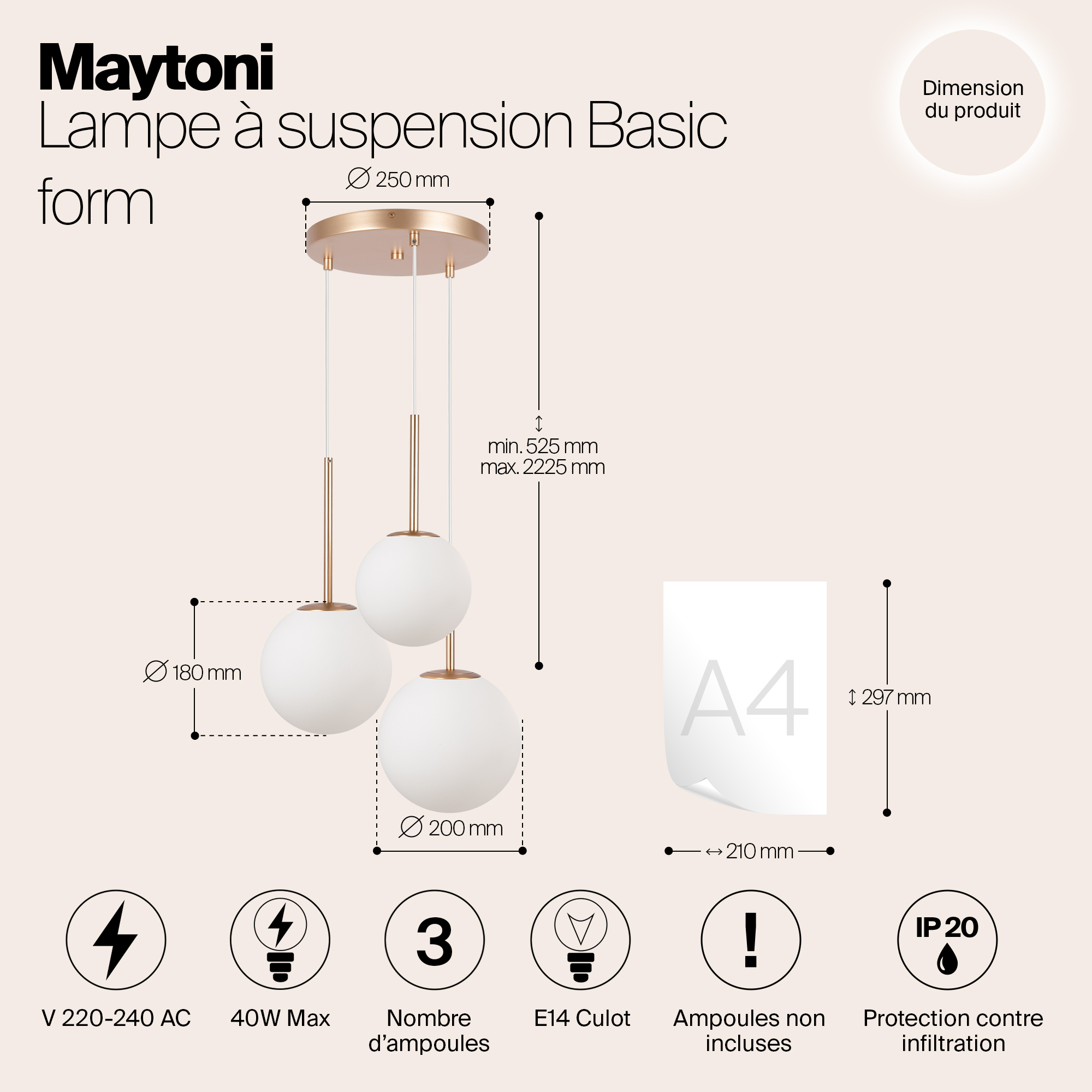 Картинка Люстра Maytoni MOD321PL-03G1