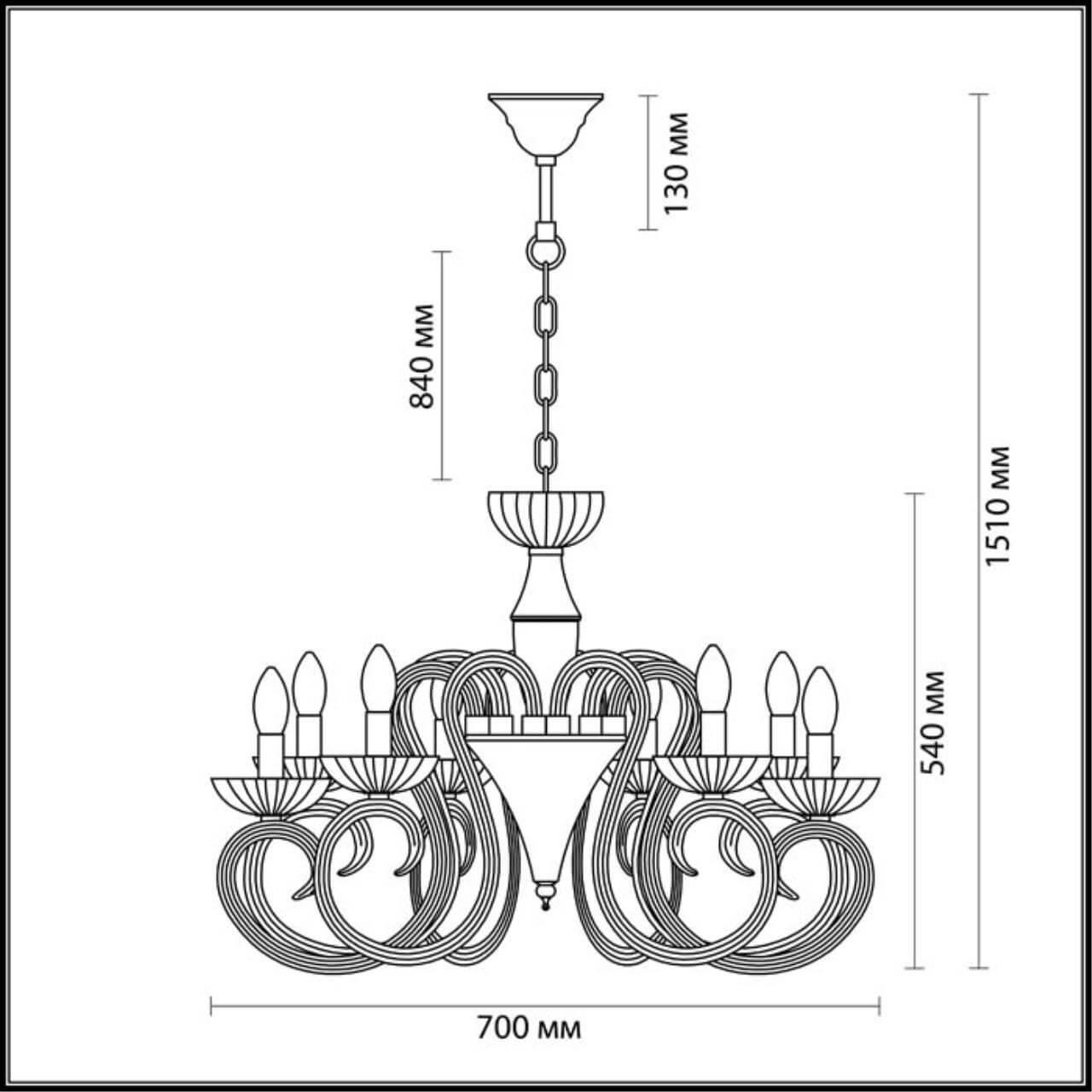 Картинка Подвесная люстра Odeon Light Zefiro 3932/8
