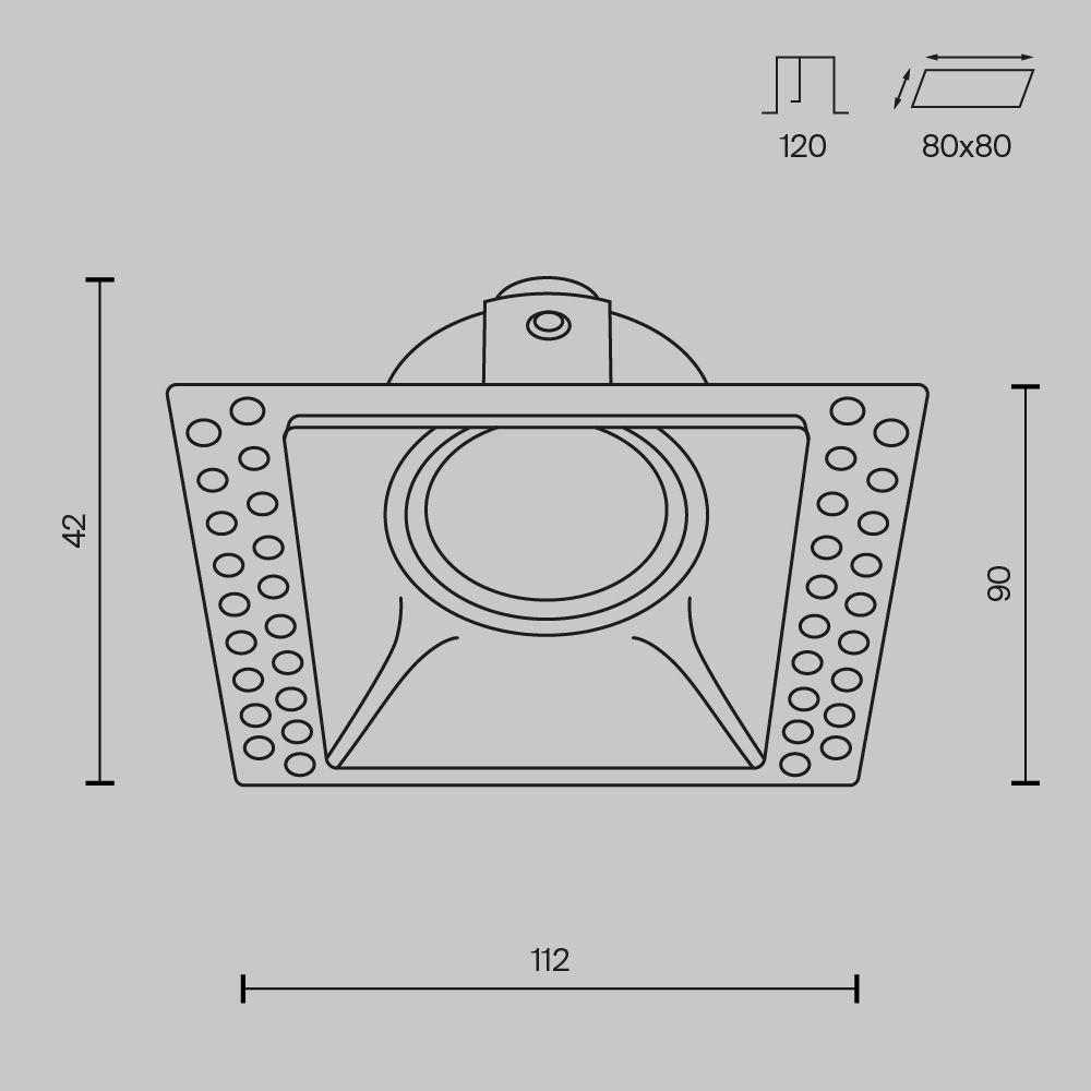 Картинка Встраиваемый светильник Technical DL042-01-SQ-B