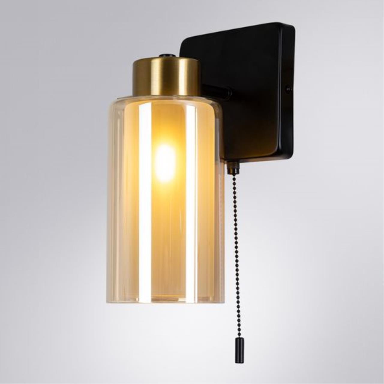 Картинка Настенный светильник Arte Lamp LEO A7027AP-1BK