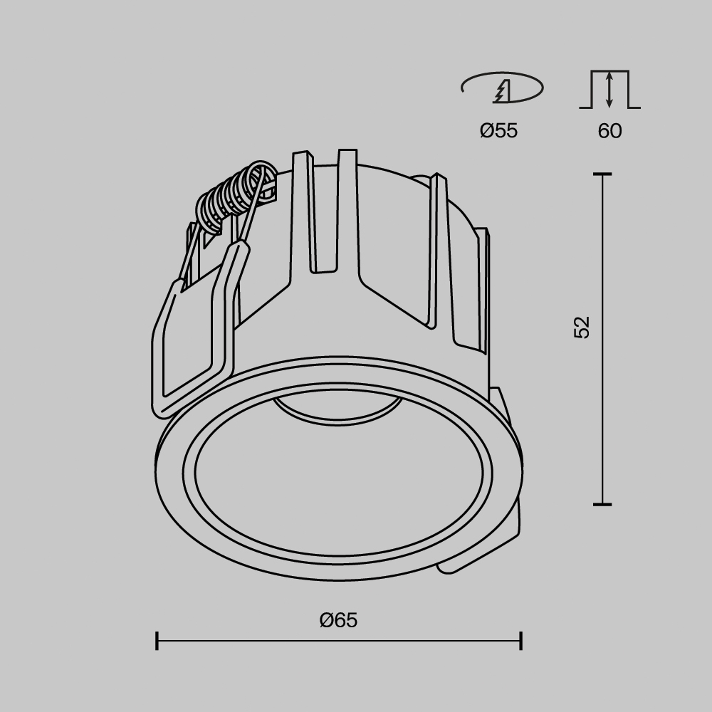 Картинка Встраиваемый светильник Technical DL043-01-10W2.7K-RD-W