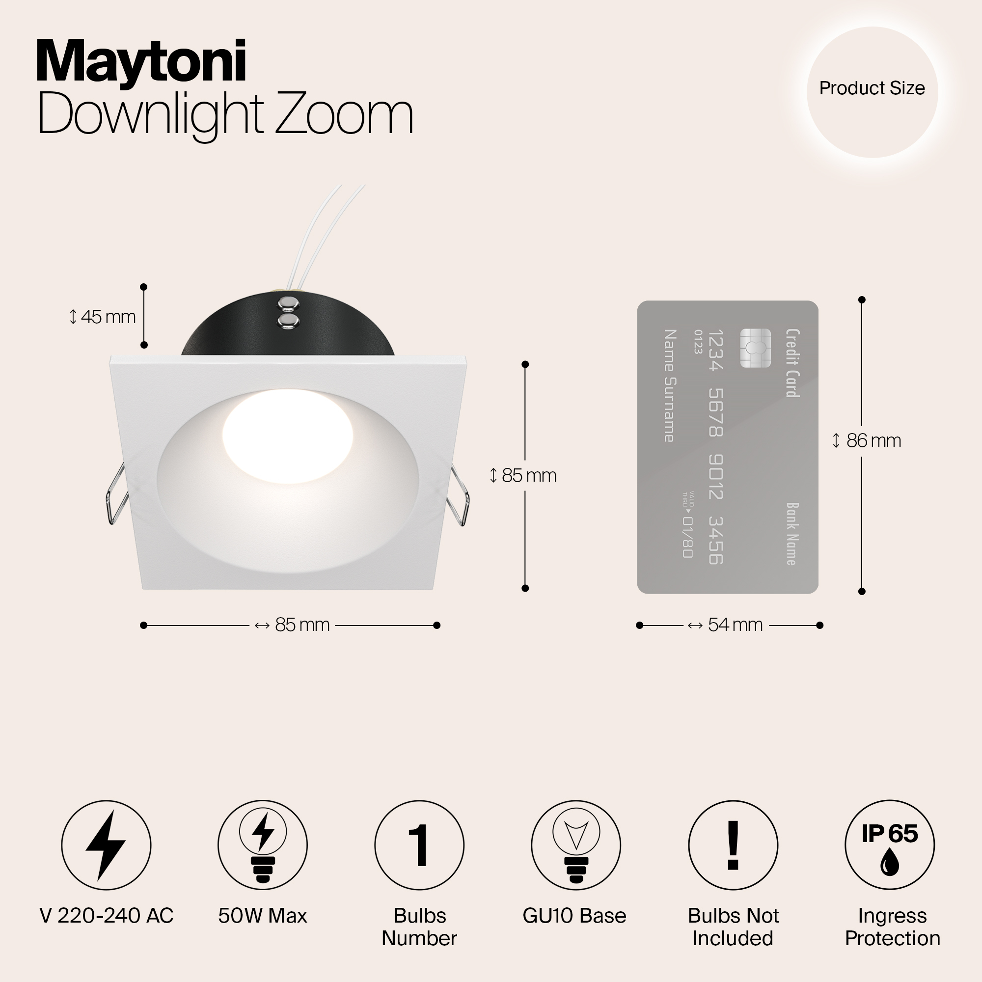 Картинка Встраиваемый светильник Maytoni Zoom DL033-2-01W