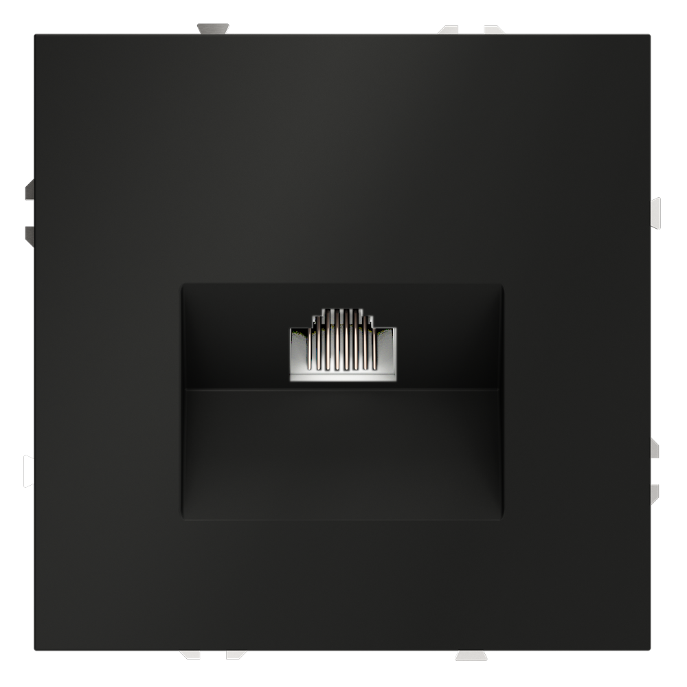 Розетка компьютерная встраиваемая VOLTUM S70 RJ45 кат.6, (черный матовый) VLS060108 