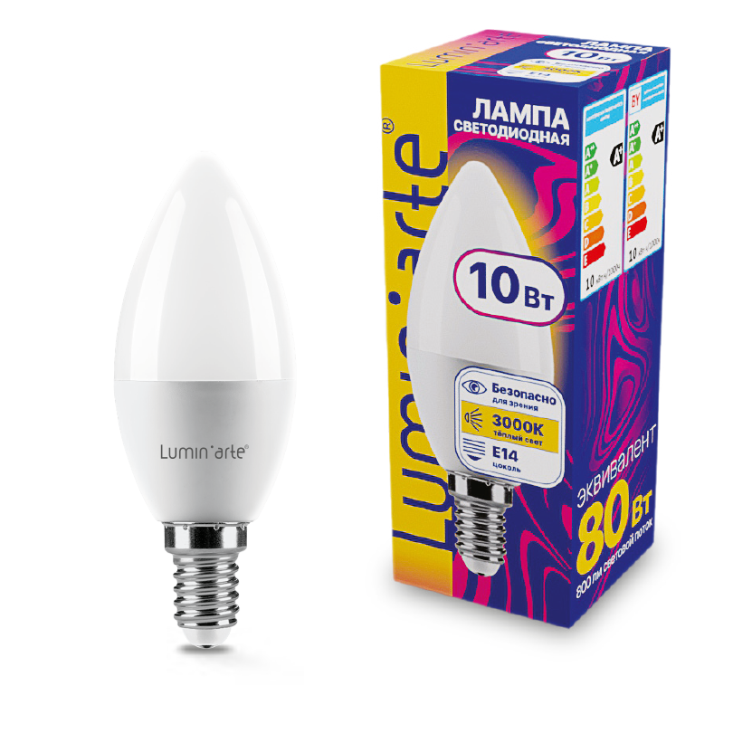 Светодиодная лампа Wolta LSTD-C37-10W3KE14 купить в Алматы svet.kz