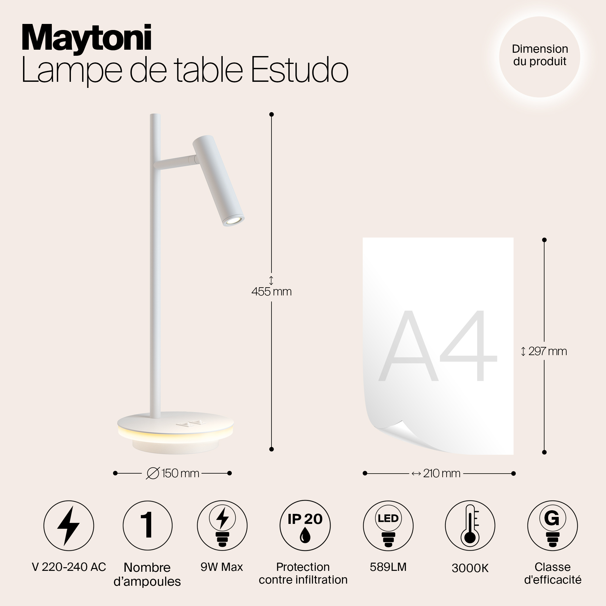 Картинка Настольная лампа Maytoni Estudo Z010TL-L8W3K