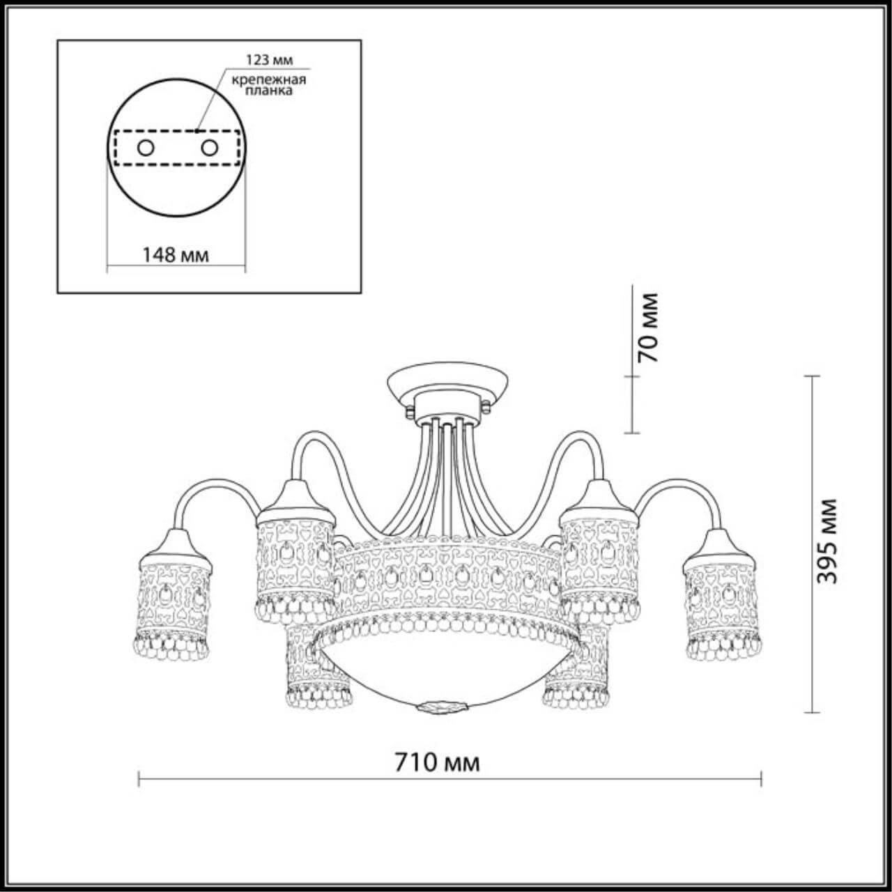 Картинка Потолочная люстра Odeon Light Salona 2641/9C