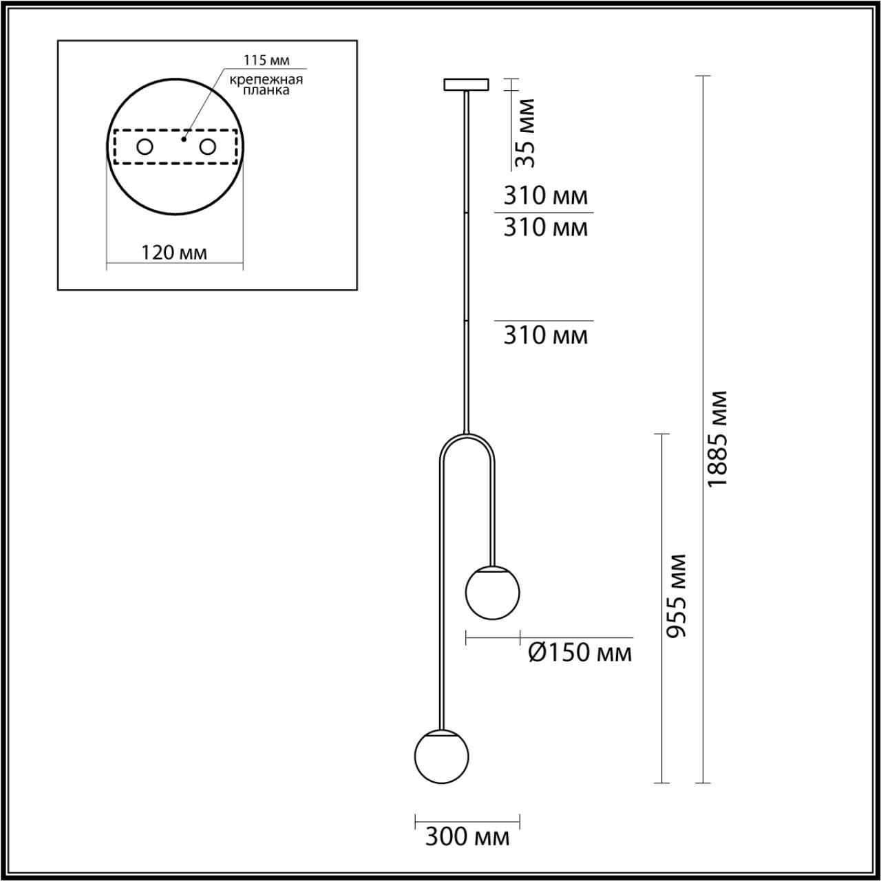 Картинка Подвесной светильник Odeon Light L-vision Ambi 4340/2