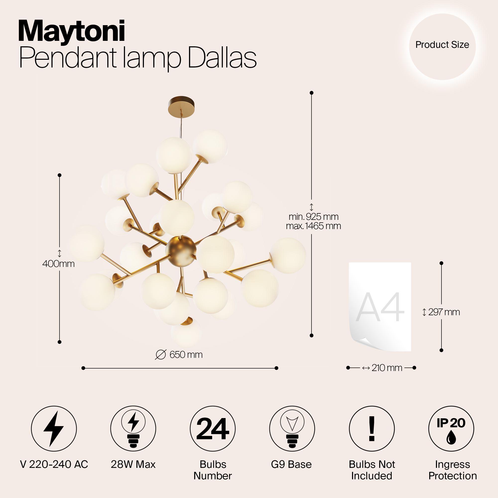 Картинка Подвесная люстра Maytoni MOD545PL-24BS