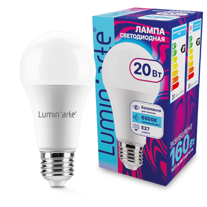 Картинка Светодиодная лампа Wolta LSTD-A60-20W6KE27