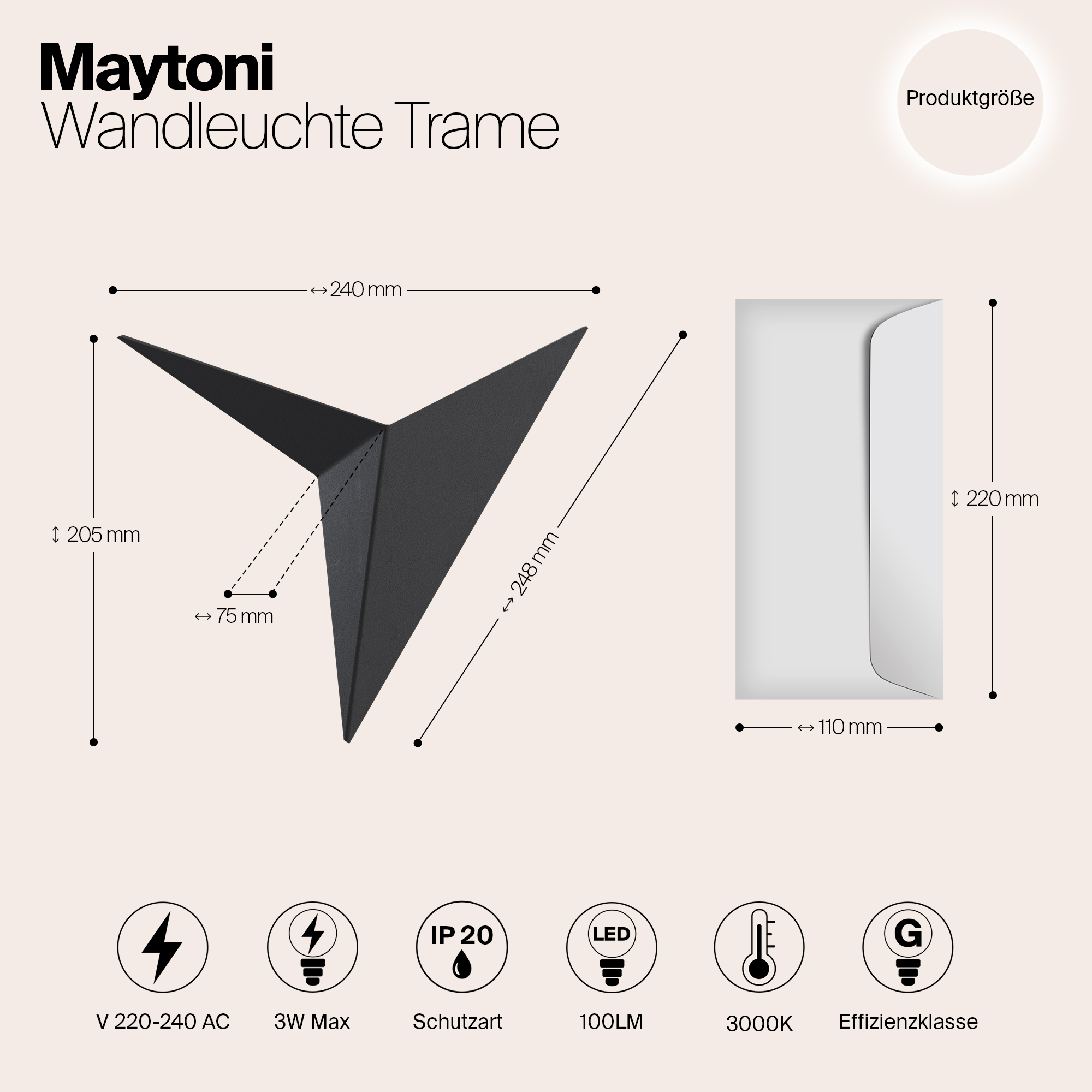 Картинка Настенный светодиодный светильник Maytoni Trame C808WL-L3B