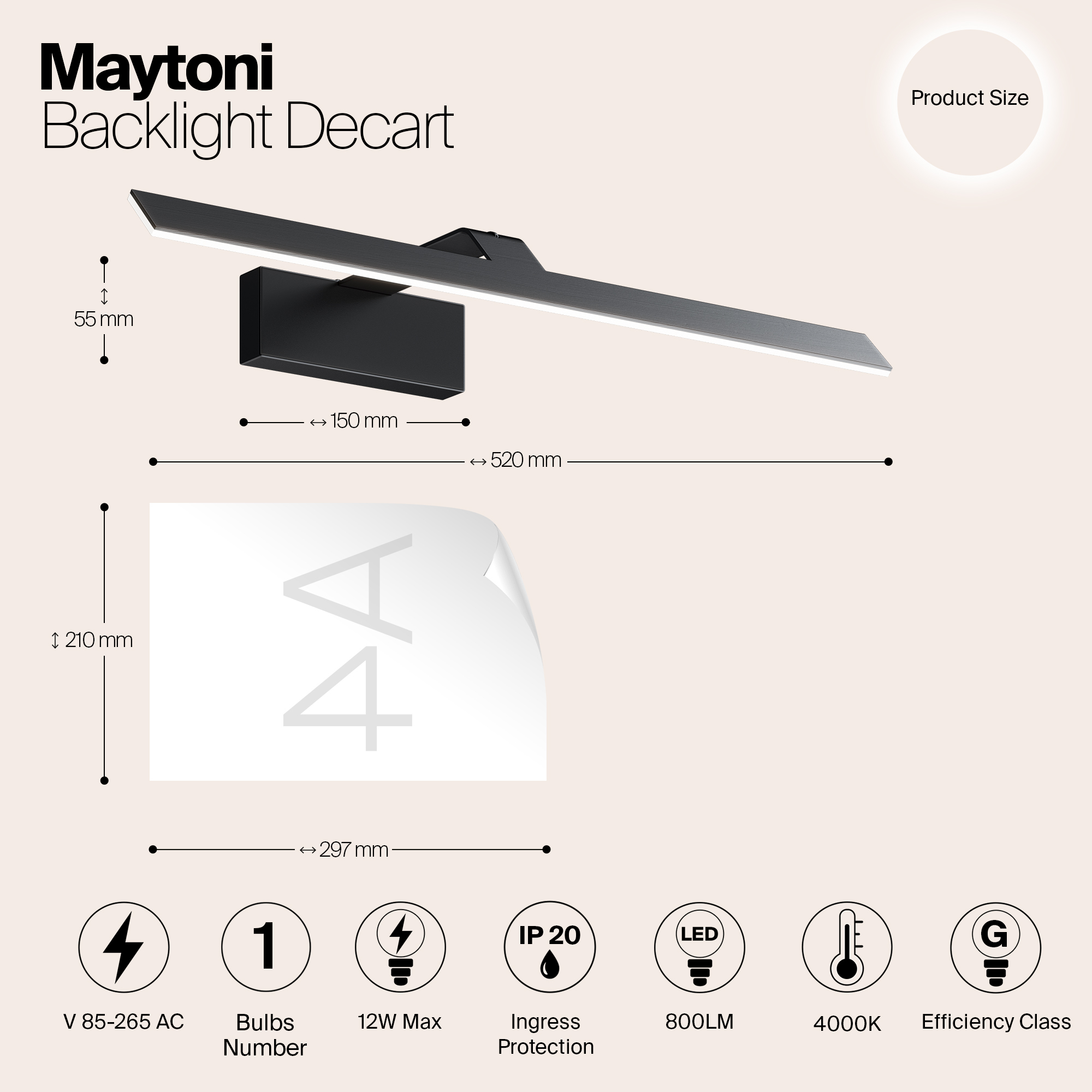 Картинка Подсветка Maytoni MIR010WL-L12B4K