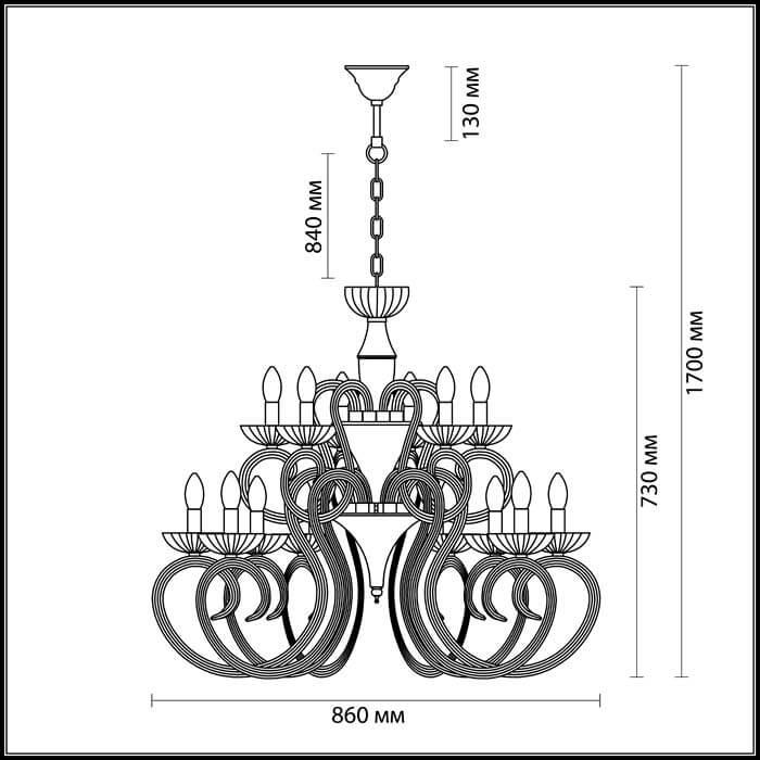 Картинка Подвесная люстра Odeon Light Zefiro 3932/15