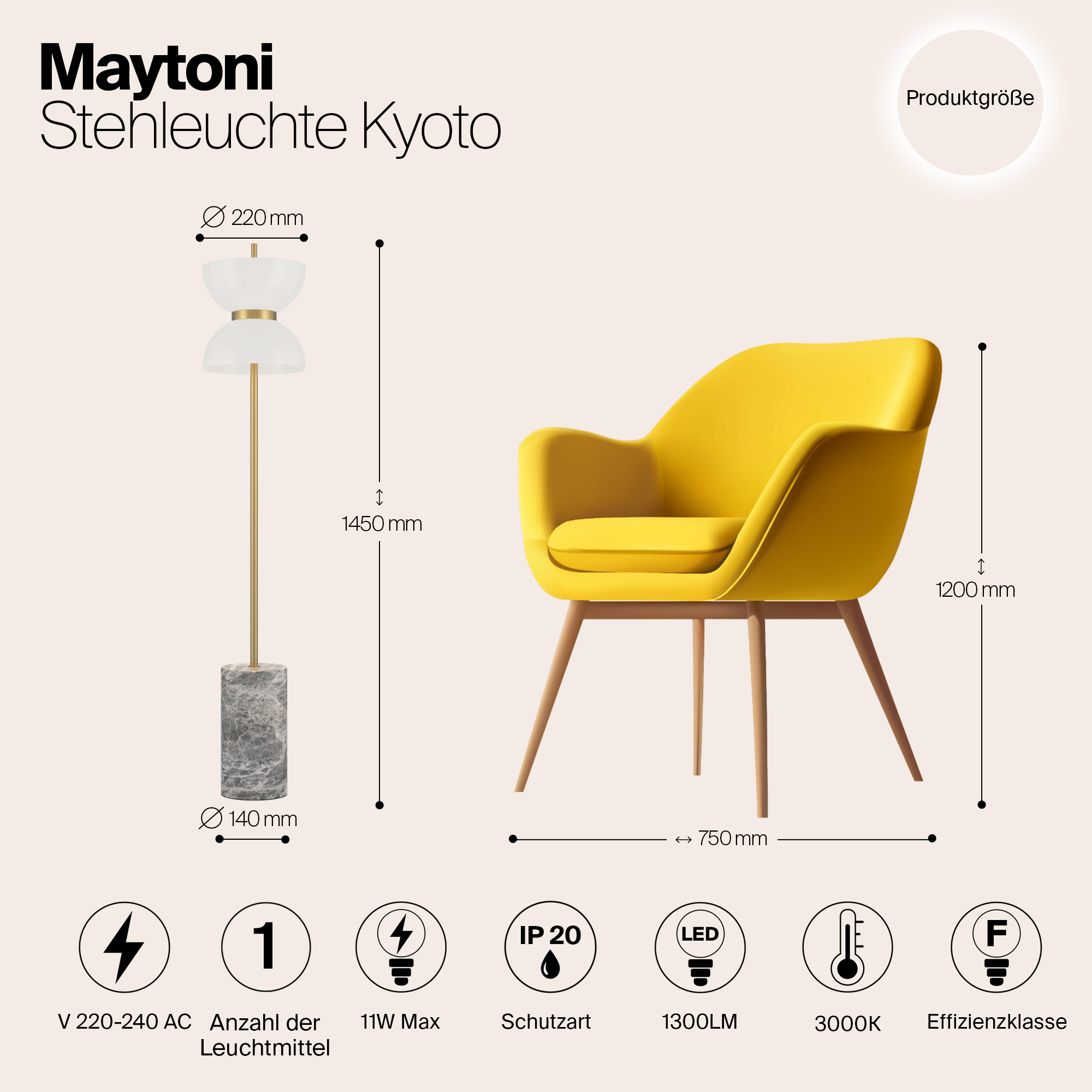 Картинка Напольный светильник (торшер) Maytoni MOD178FL-L11G3K