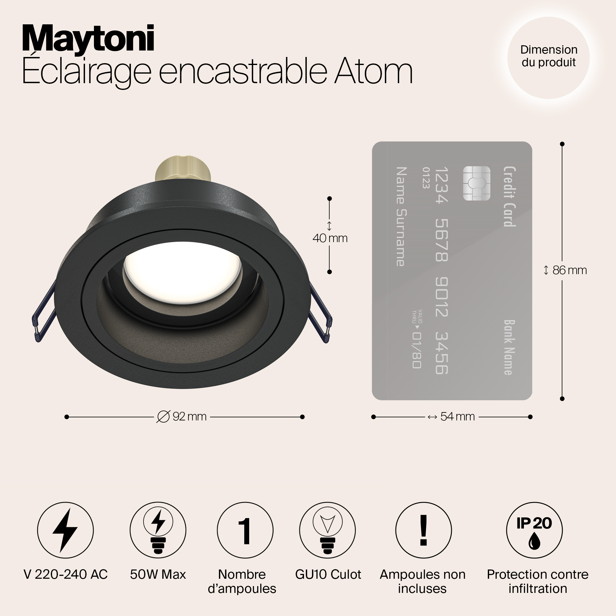 Картинка Встраиваемый светильник Maytoni Akron DL025-2-01B