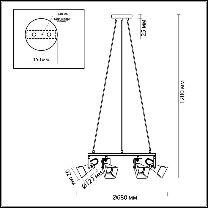 Картинка Подвесная люстра Odeon Light Techno pro Modern 3631/6