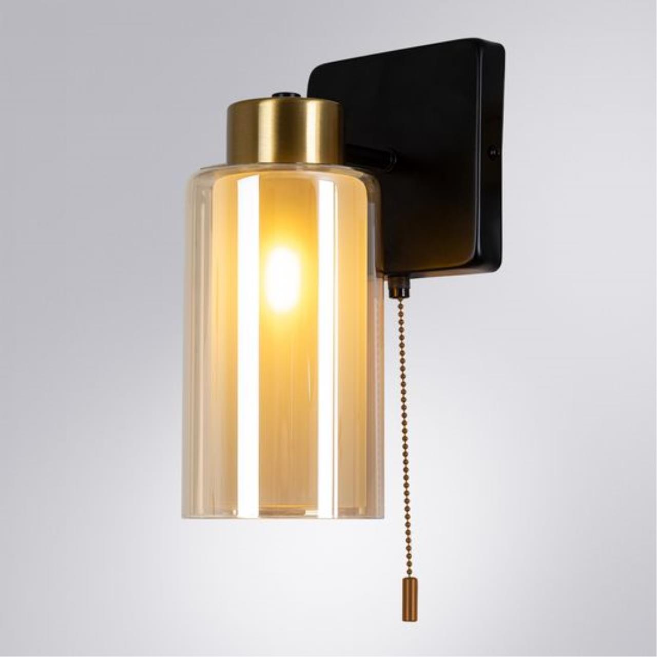 Картинка Настенный светильник Arte Lamp LEO A7027AP-1BK