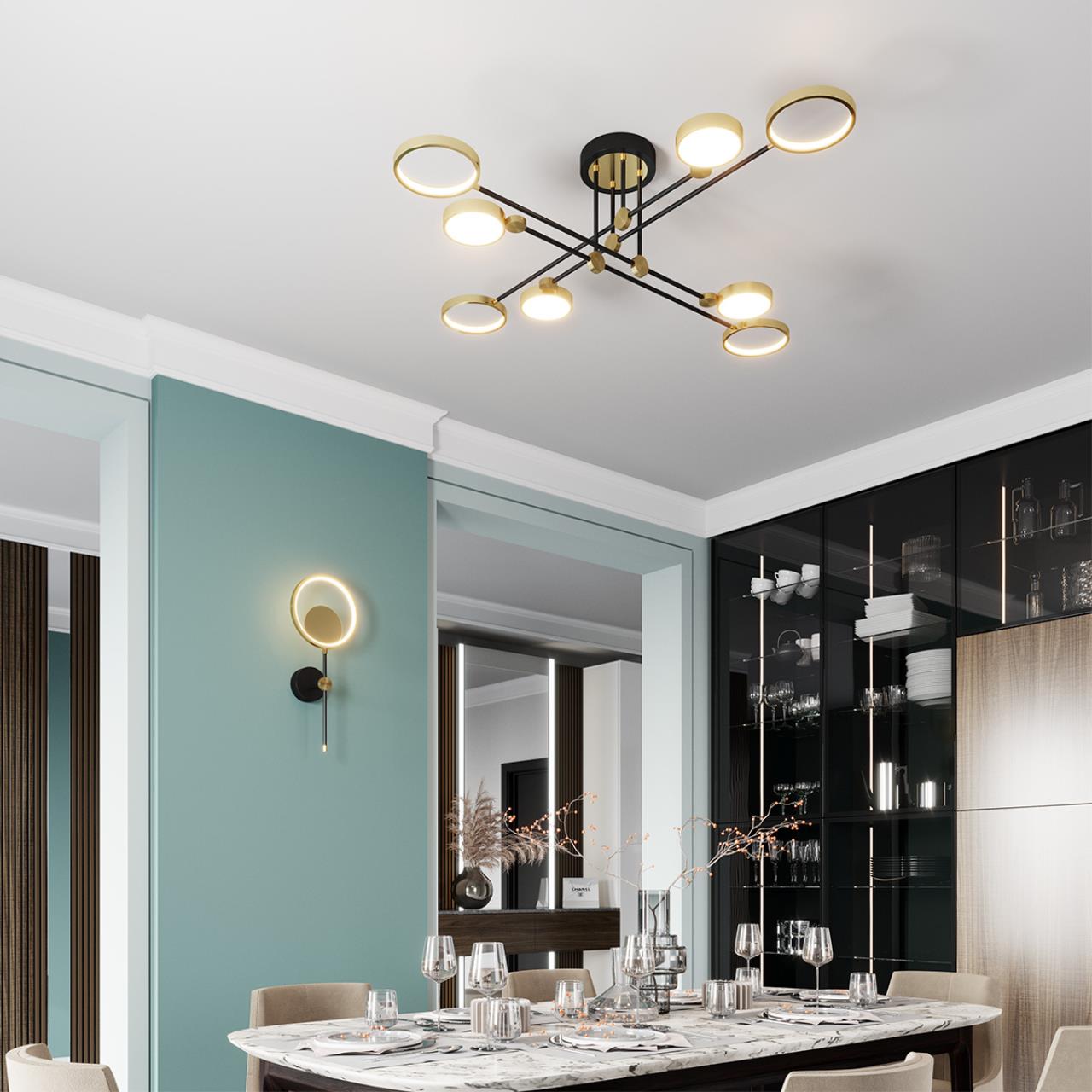 Картинка Потолочная светодиодная люстра Odeon Light Midcent Denzel 4320/75CL