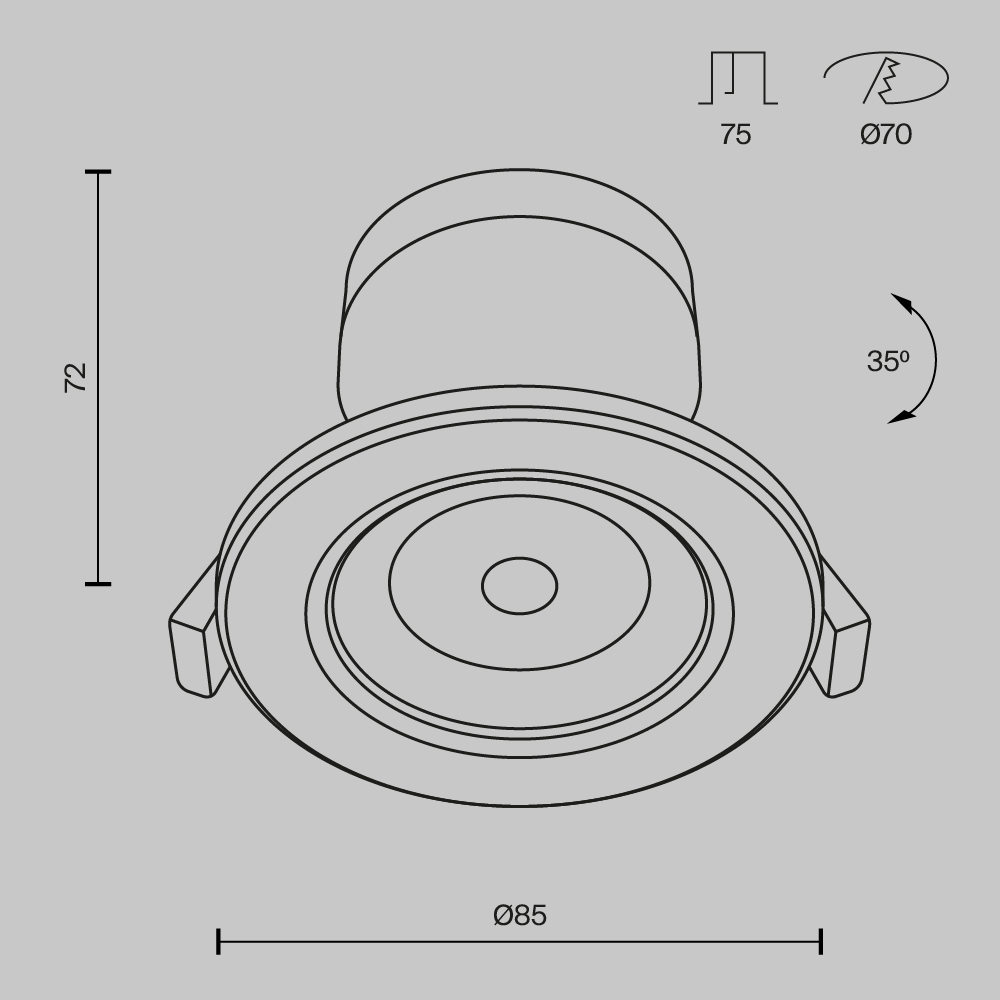Картинка Встраиваемый светодиодный светильник Maytoni Phill DL013-6-L9W