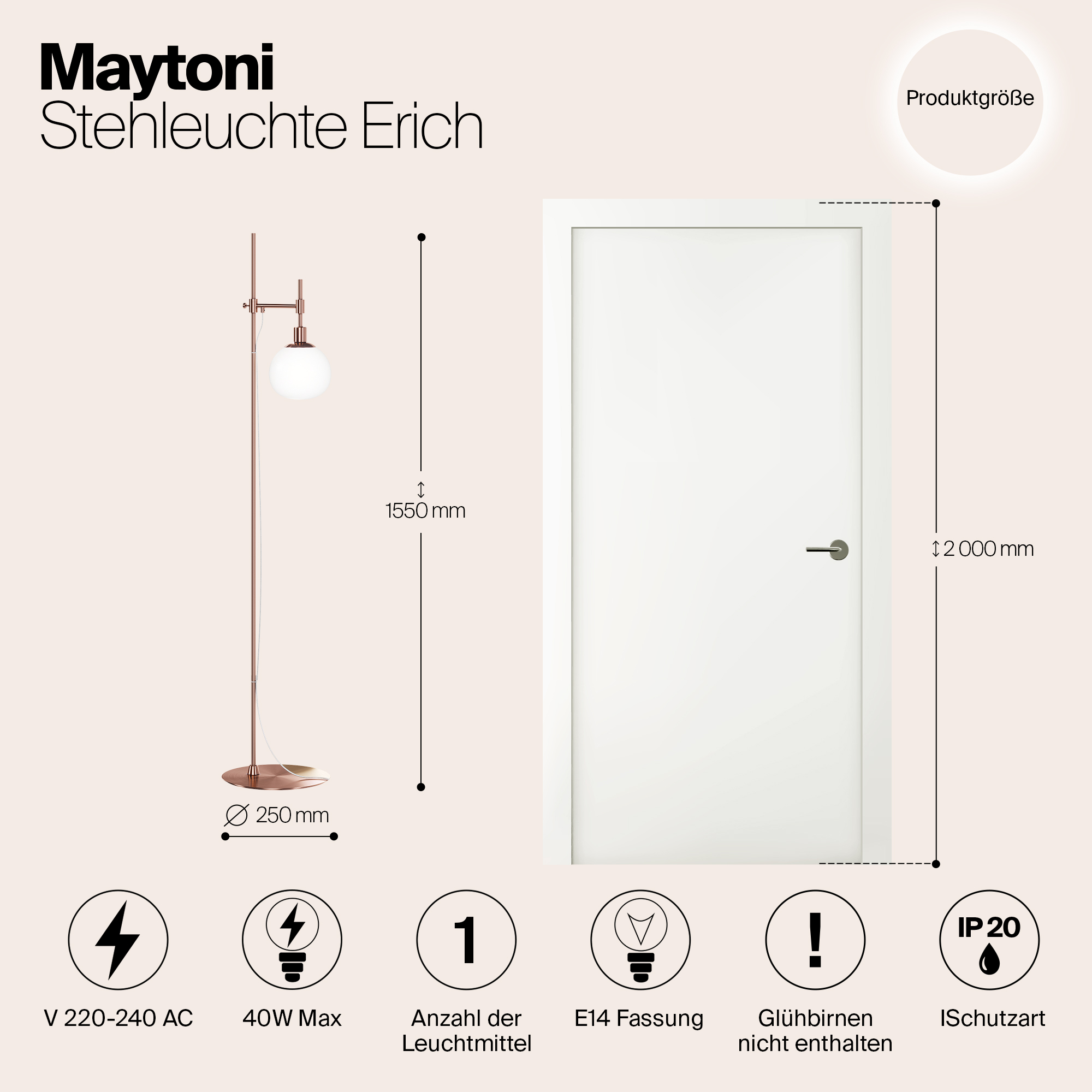 Картинка Торшер Maytoni Erich MOD221-FL-01-G
