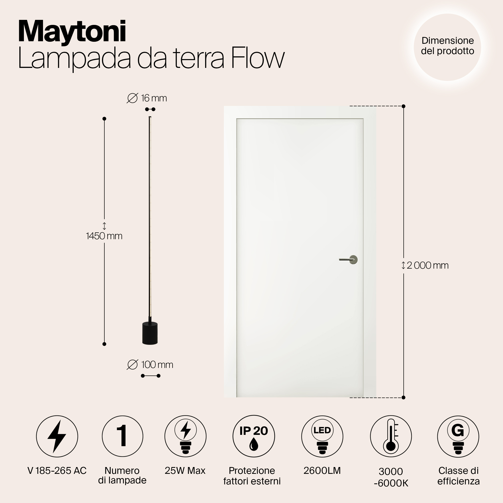Картинка Напольный светильник (торшер) Maytoni MOD147FL-L20BK1