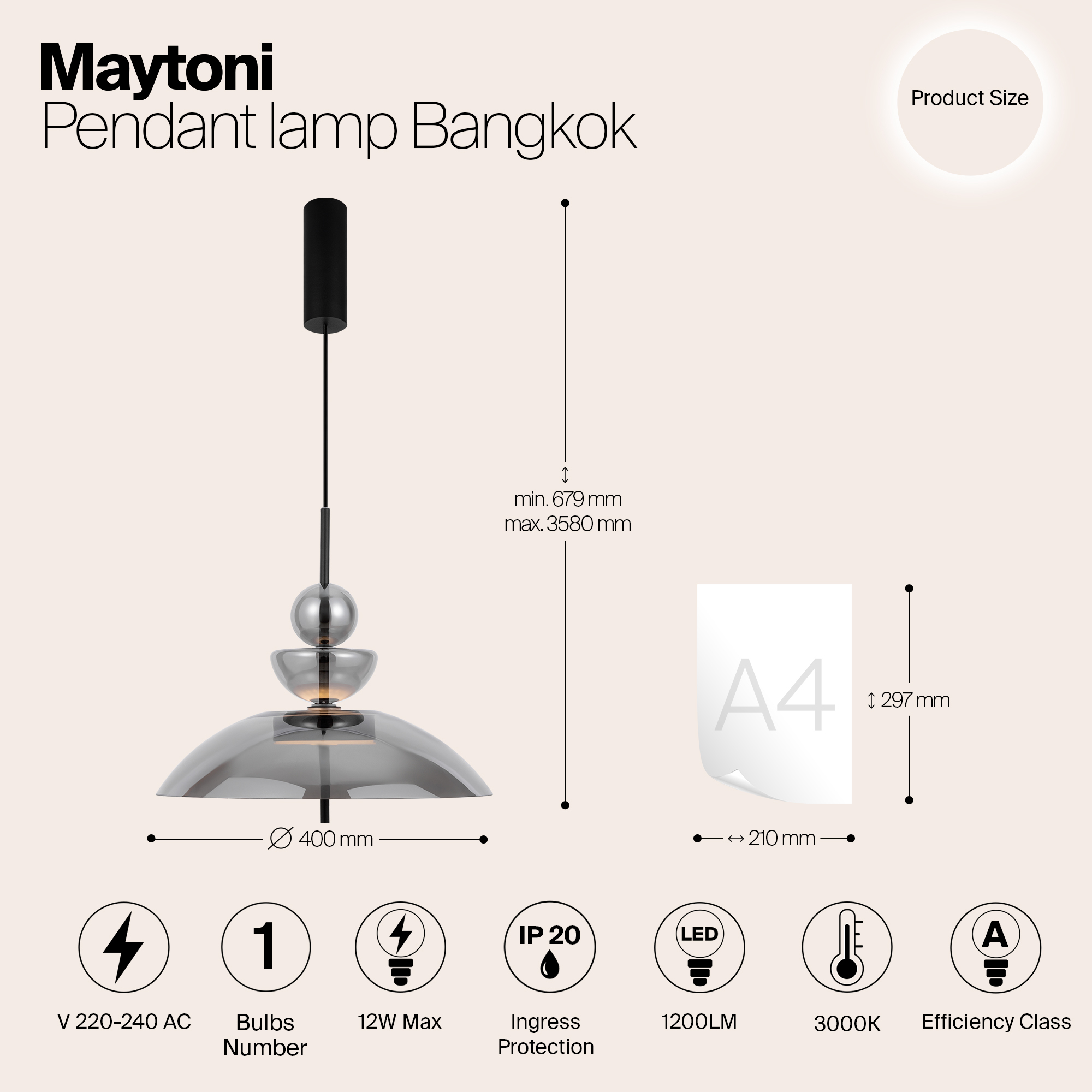 Картинка Подвесной светильник Maytoni MOD185PL-L6B3K6